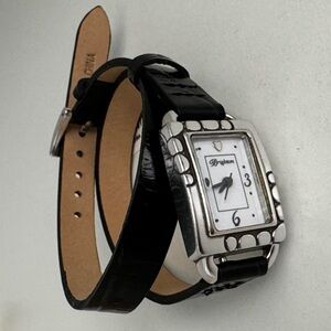 NWT Brighton Petosky Black Leather Wrap Watch